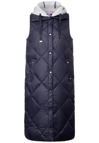 Gesteppte Long Weste Blau 38