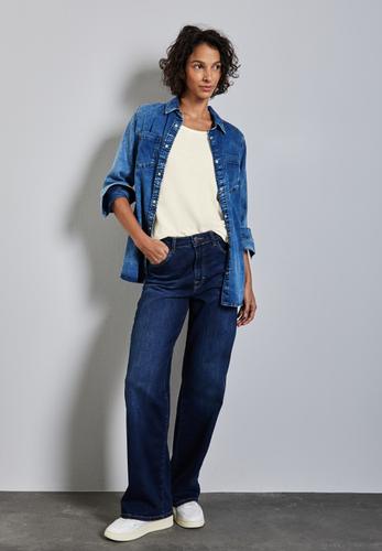 Basic T-Shirt in Unifarbe 36 - Off White
