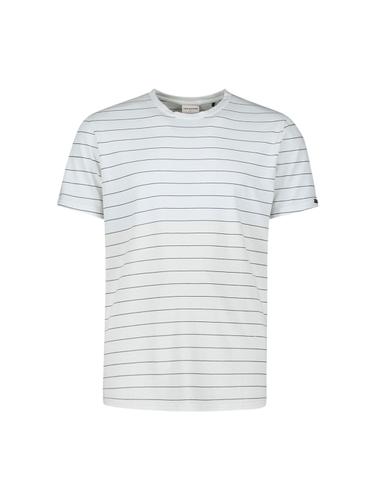 T-Shirt Crewneck Pin Stripe Garment Dyed L Regular Fit - Ice