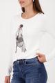 Langarmshirt mit Print 44 - Off-white