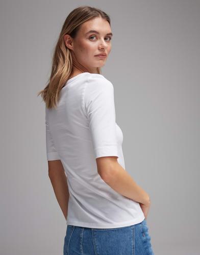 OPUS Kurzarmshirt »Daily F« im Basic-Look - Weiß / 42