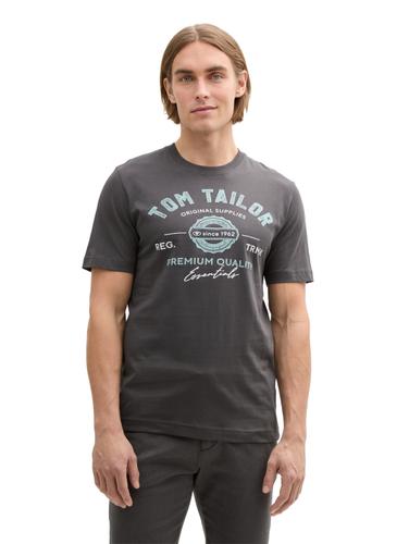 T-Shirt mit Logo-Print XL Regular Fit - Tarmac Grey