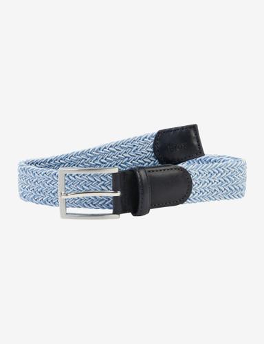 Style Herrengürtel 105 Veloursledergürtel mit 6-Fach-Lochung, Rechteckige Metallschließe - Blue