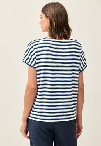 Gestreiftes Strukturshirt M - Urban Navy Blue