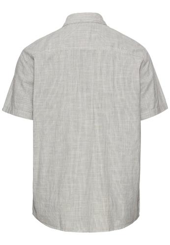 Kurzarmhemd mit Strukturmuster Grau XL