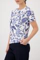 T-Shirt mit Blumenmuster 36 - Marine Gemustert