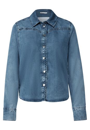 Jeansbluse mit Nieten 36 - Soft Mid Indigo