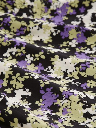Mini Kleid mit Ballonärmeln XS Regular Fit - Lilac Green Flower Print