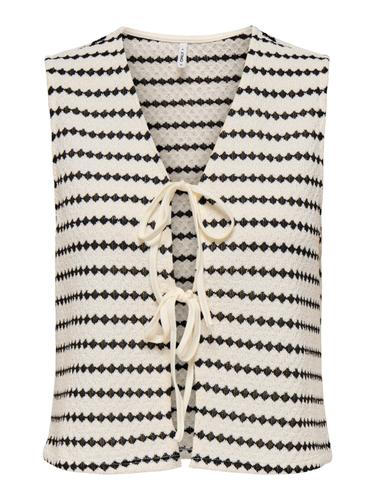 ONLEVA S/L SHORT STRIPE VEST JRS L - Cloud Dancer