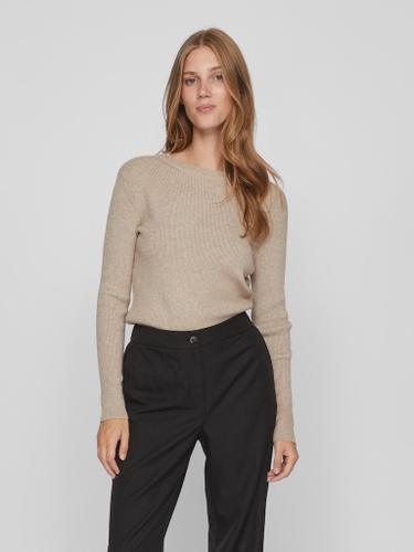 VICOMFY O-NECK L/S KNIT TOP- NOOS L Normal geschnitten - Natural Melange