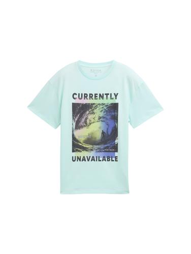 Oversize T-Shirt mit Print 152 Oversized Fit - Bleached Aqua