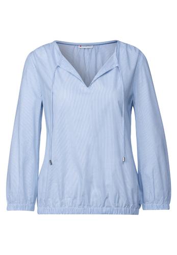 Gestreifte Bluse Blau 36