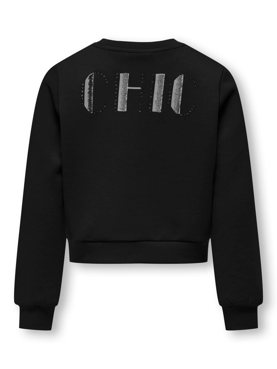 KOGMAYRA L/S SHINE O-NECK SWT 158/164 Normal geschnitten - Black