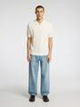 SLHCRAN SS KNIT STRUCTURE HALF ZIP POLO XL Normal geschnitten - Egret