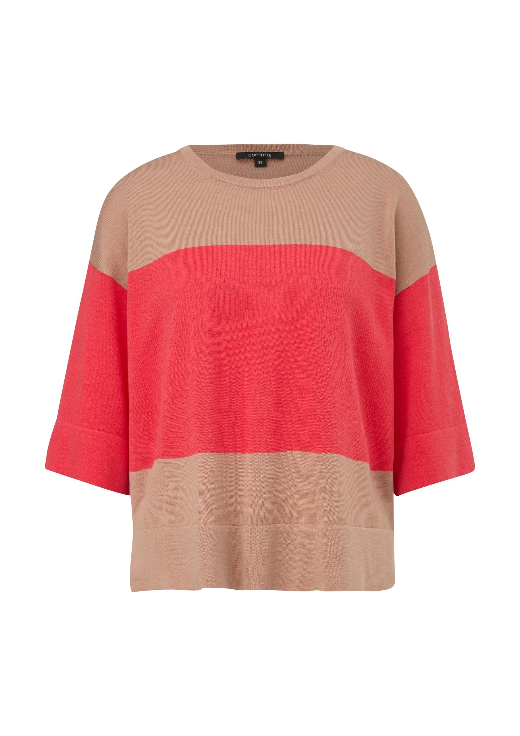 Strickpullover S - Braun|rot