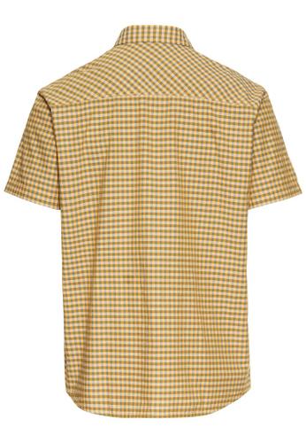 Kariertes Kurzarmhemd aus Baumwolle Orange XL