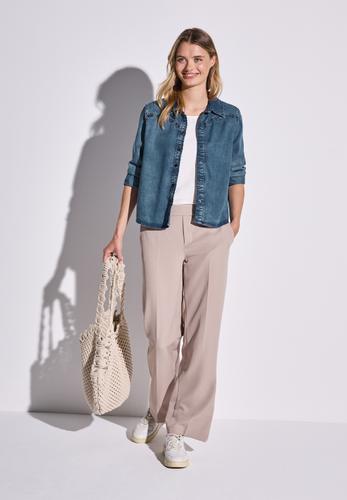 Jeansbluse mit Nieten 36 - Soft Mid Indigo