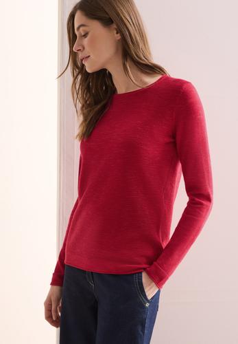 Strukturpullover L - Heather Granita Red Melange
