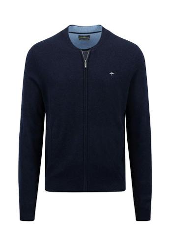 Cardigan College, Merino Cashmere Blau S