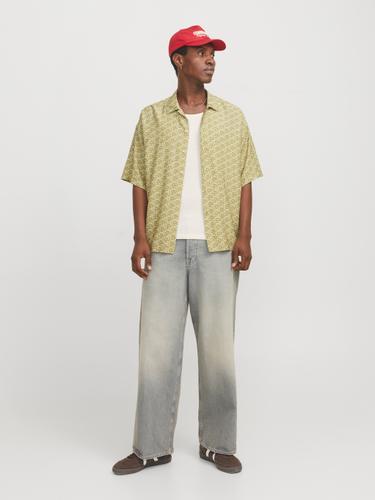 JORMARSHALL ISLINGTON AOP SHIRT SS SN L Weit geschnitten - Cedar