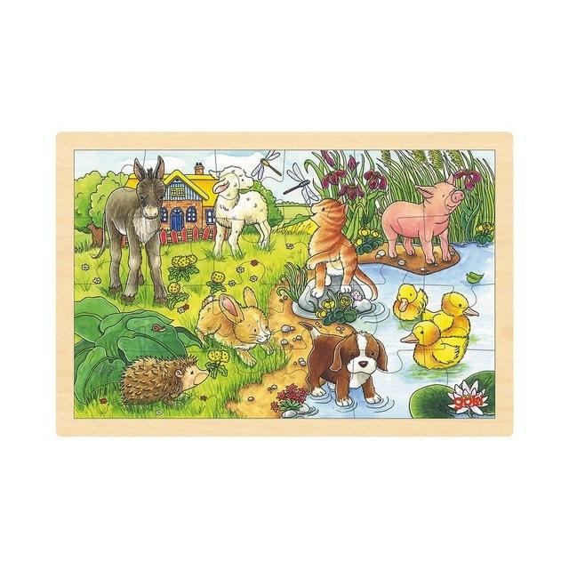 goki Holzpuzzle 24 Teile Tierkinder