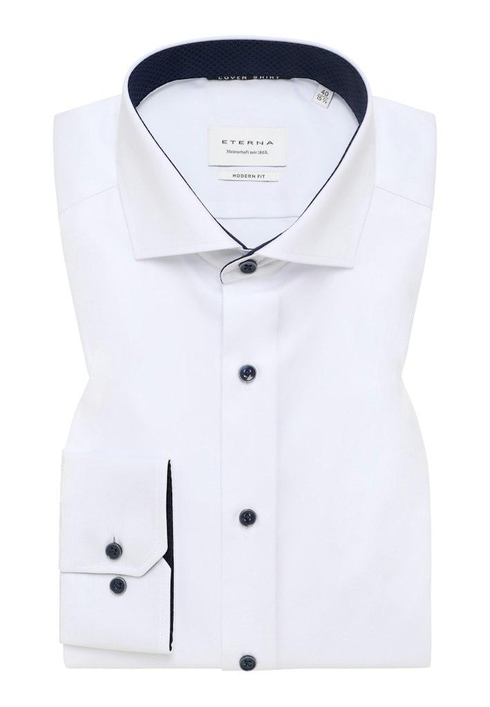 Cover Shirt Twill Langarm Weiß 39/Langarm - 65cm