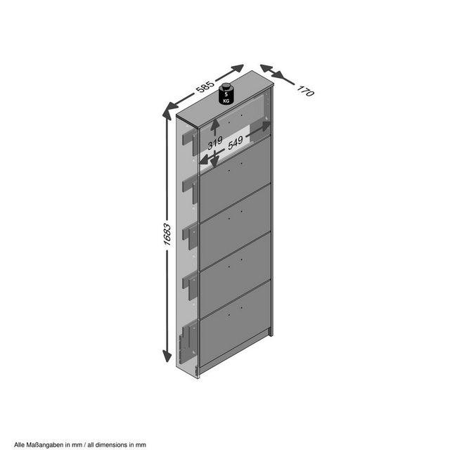 FMD Schuhschrank »Step 5« mit 5 Schuhklappen