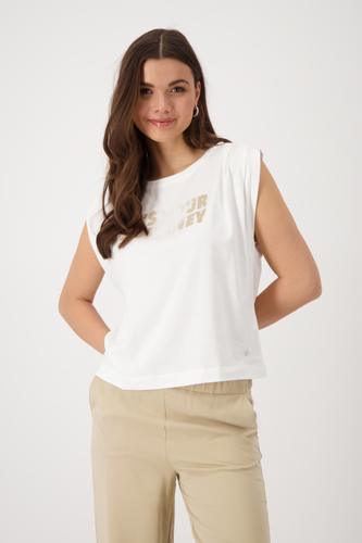 T-Shirt mit Schmuckschrift 36 - Cream