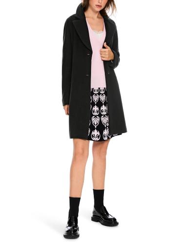 Flauschiger Mantel mit Kimono-Ärmel Schwarz 42
