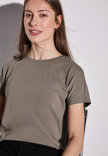 Shirt in Unifarbe Braun 42