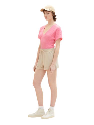 crinkle blouse t-shirt M Slim Fit - Fresh Pink