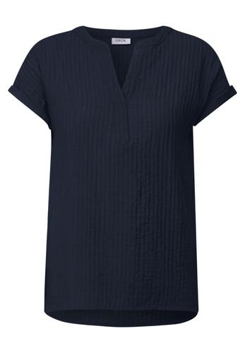 Strukturbluse L - Universal Blue