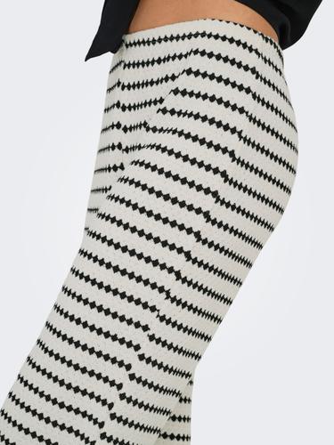 ONLEVA STRIPE WIDE LEG PANT JRS S Normal geschnitten - Cloud Dancer