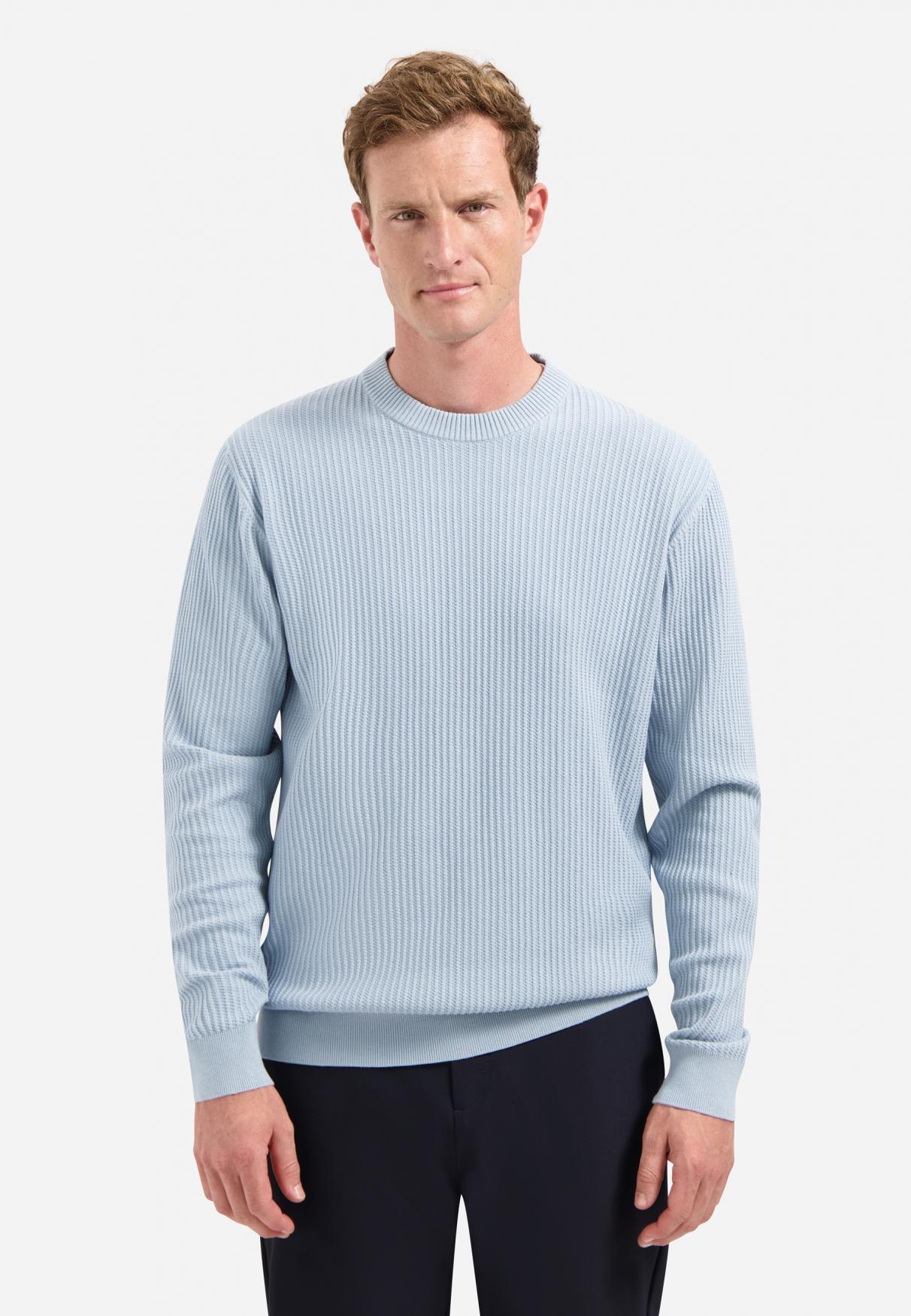Pullover Crewneck Rib XXL Regular Fit - Dusty Blue