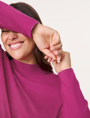 Feinstrick Pullover mit Turtleneck 54 Figurumspielend - Amazing Pink
