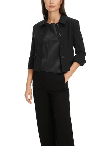 Kurze Jacke mit Kentkragen Schwarz 40