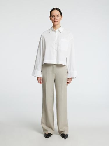 SLFASTHA LS CROPPED BOXY SHIRT NOOS 38 Verkürzt - Bright White