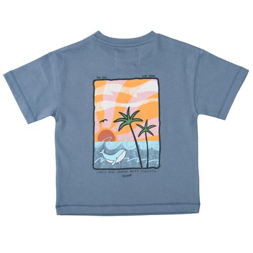 Kn.-T-Shirt, oversized 92/98 - Steel Blue