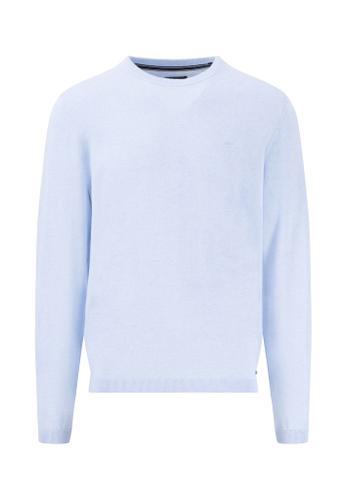 O-Neck, small structure Blau 3XL