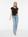 VIMODALA WATERFALL C/S TOP/PB M Locker geschnitten - Black Beauty
