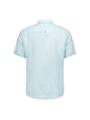 Shirt Short Sleeve Linen Solid Blau L