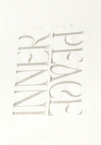 T-Shirt mit Wording Print Weiß 36