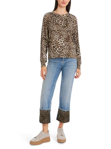 Leo-Bluse mit Plissee-Ärmel 42 - Granola