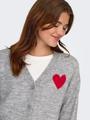 JDYVITTORIA L/S HEART CARDIGAN KNT S Knit Fit - Light Grey Melange