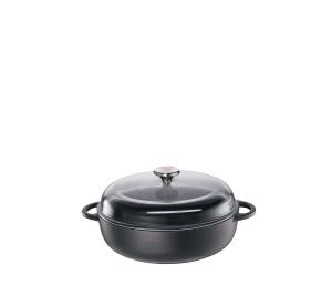 Küchenprofi Provence Bauernpfanne mit hohem Glasdeckel, - 24cm / schwarz