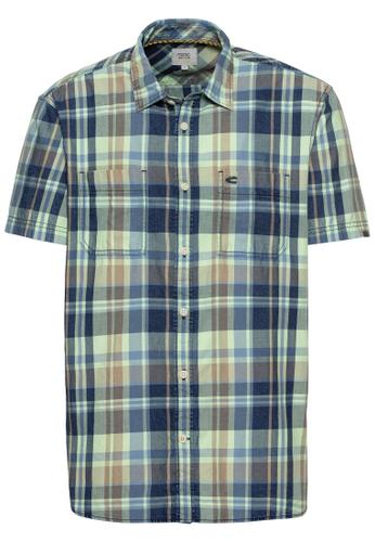 Kurzarm Hemd aus reiner Baumwolle M Regular Fit - Pistacchio
