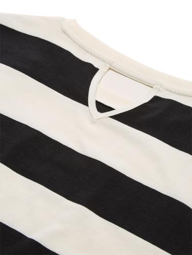 Oversize T-Shirt mit Streifenmuster 140 Oversized Fit - Black And White Bold Stripe