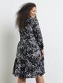 Ausgestelltes Stufenkleid mit Unterkleid 50 A-Linie | Ausgestellt - Navy Gemustert