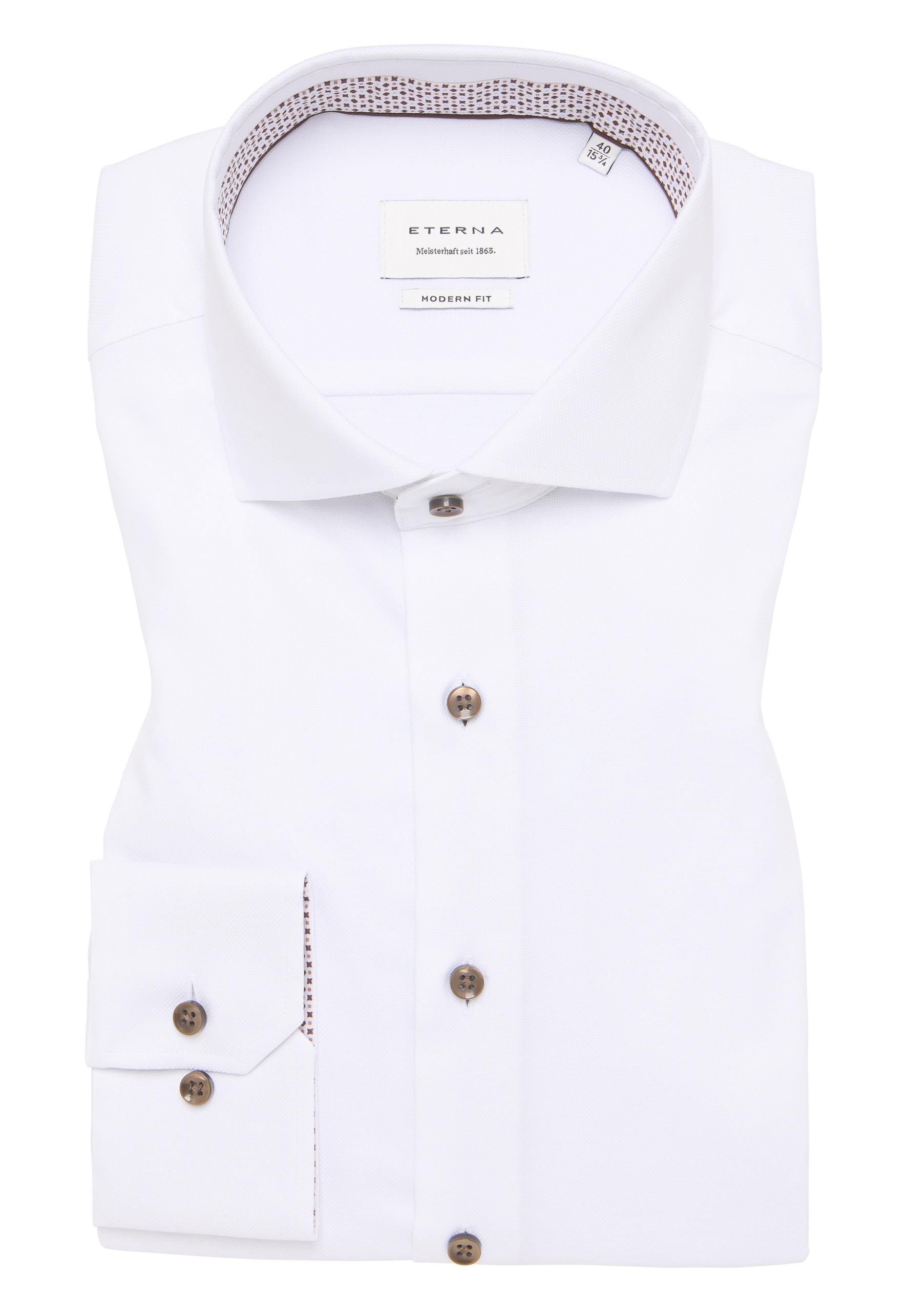 Hemd Natté Langarm 45/Langarm - 65cm MODERN FIT - Weiß
