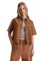 Kurzarm-Bluse relaxed XL Relaxed Fit - Melted Chocolate